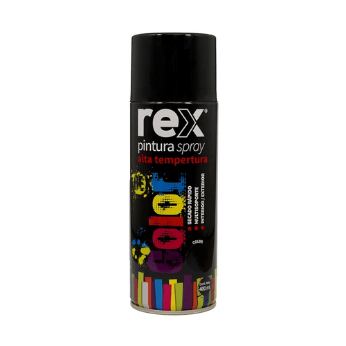 Pintura Spray Rex Alta Temperatura 400 Ml Caja 6 Un Negro