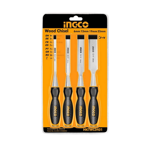 Set Formones Ingco 6-12-19-25 x 140 MM