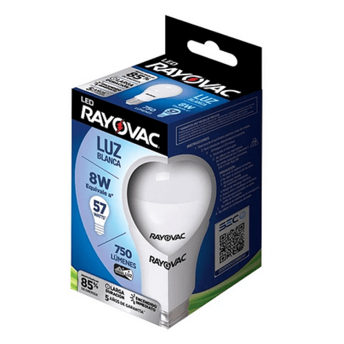 Ampolleta Rayovac 8 Wts Luz Blanca X 6 Un