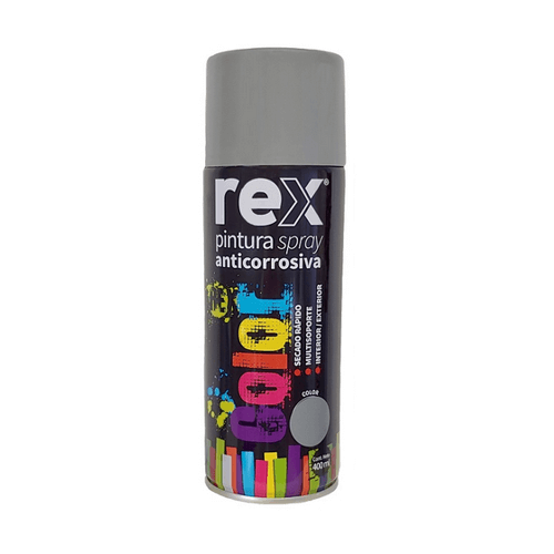 Pintura Spray Rex Anticorrosivo 400 Ml Caja 6 Un Gris