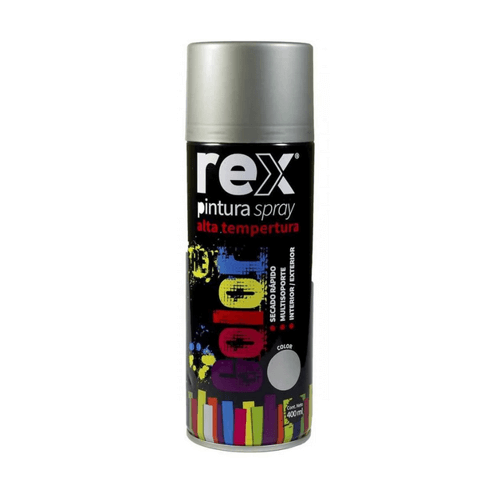 Pintura Spray Rex Alta Temperatura 400 Ml Caja 6 Un Aluminio